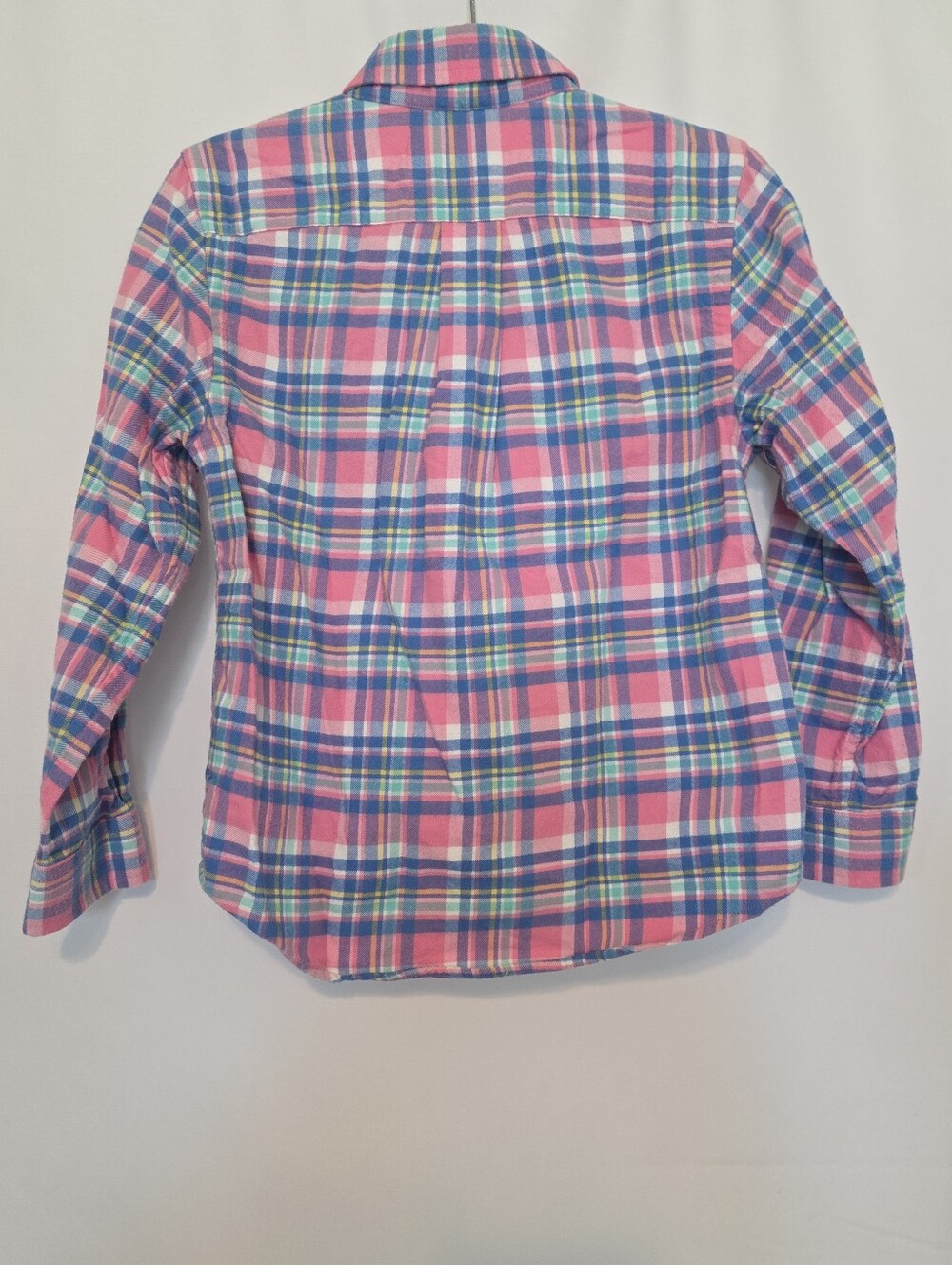 Vineyard Vines Pink, Blue & Green Plaid Flannel Button-Up Shirt Boys Whale Shirt - Picture 6 of 9
